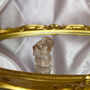 Flower Agate Crystal Elephant Carving