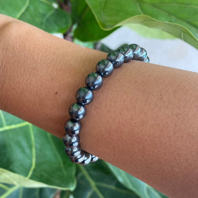 Hematite Crystal Bead Bracelet for Grounding & Calmness