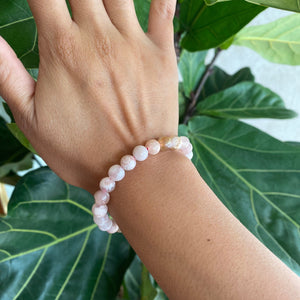 Flower Agate Crystal Bead Bracelet for Blossoming to your Potential