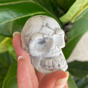White Howlite Skull Carving