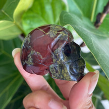 Load image into Gallery viewer, Dragons Blood Jasper Stone Skull Carving