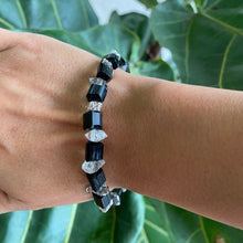 Load image into Gallery viewer, Raw High Grade Tourmaline &amp; Quartz Crystal Bracelet for Protection &amp; Energy Purification
