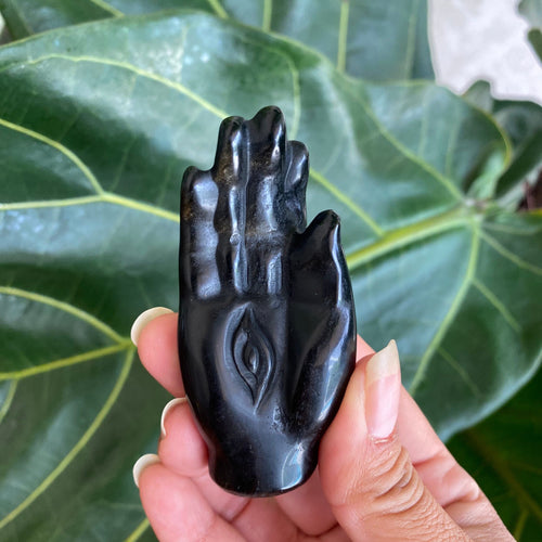Black Obsidian Hand Carving