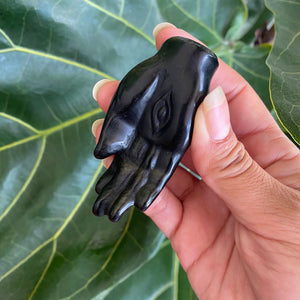 Black Obsidian Hand Carving