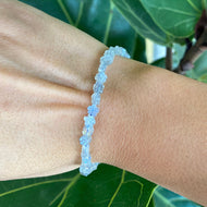 Labradorite Flower Beaded Stretch Bracelet for Intuition & Trust in the Universe