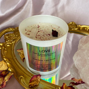 crystal infused soy wax candle