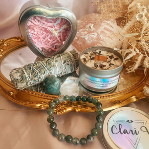 Personal Growth Crystal Healing Kit featuring Moss Agate