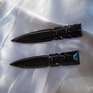 Silver Sheen Obsidian Dagger for Protection