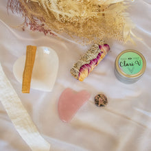 Load image into Gallery viewer, Self Love Crystal Box featuring Selenite, Rhodonite, &amp; Rose Quartz