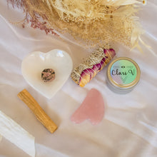 Load image into Gallery viewer, Self Love Crystal Box featuring Selenite, Rhodonite, &amp; Rose Quartz