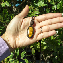 Load image into Gallery viewer, Tigers Eye Macrame Necklace, for Personal Power &amp; Confidence