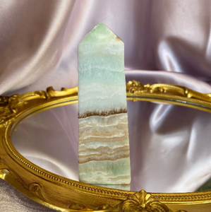 Blue Caribbean Calcite Tower for Soothing Comfort & Relaxation