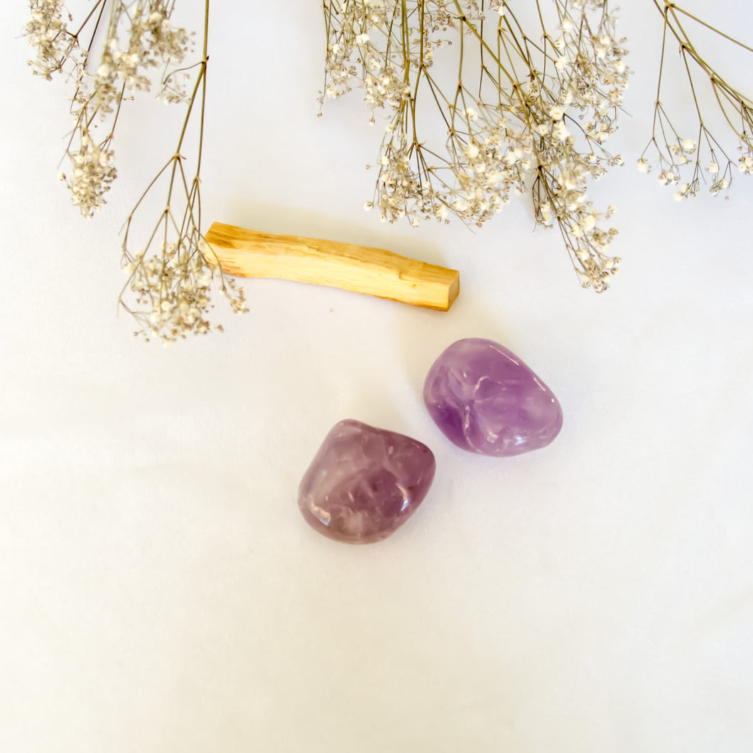 Purple Amethyst Palm Stone, Meditation Crystal