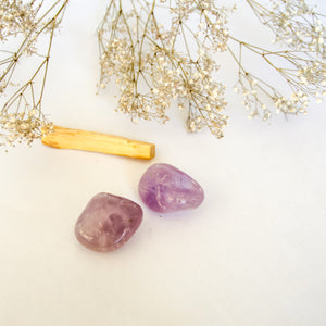 Purple Amethyst Palm Stone, Meditation Crystal