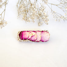 Load image into Gallery viewer, Dried Rose &amp; White Sage Smudge Stick, Sustainably Sourced