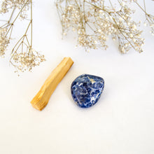 Load image into Gallery viewer, Sodalite Crystal Palm Stone, Intuition &amp; Self Expression Crystal