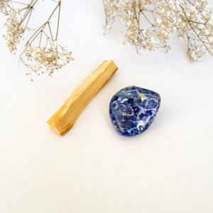 Sodalite Crystal Palm Stone, Intuition & Self Expression Crystal