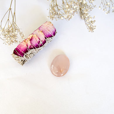 Pink Rose Quartz Pocket Stone, for Love & Healing