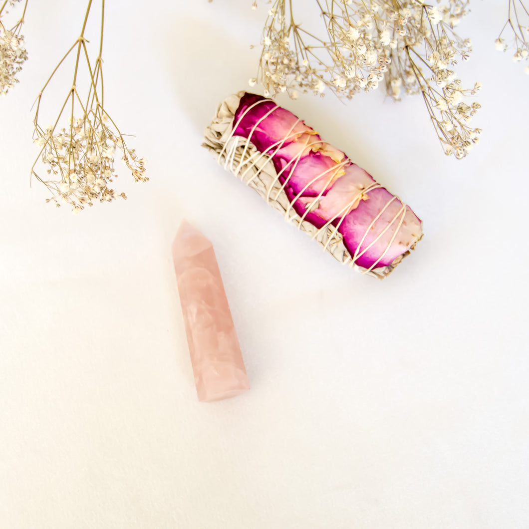 Pink Rose Quartz Point, Love Crystal