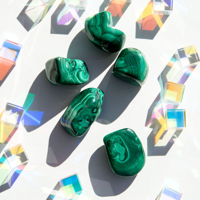 Tumbled Malachite Crystals for Transformation