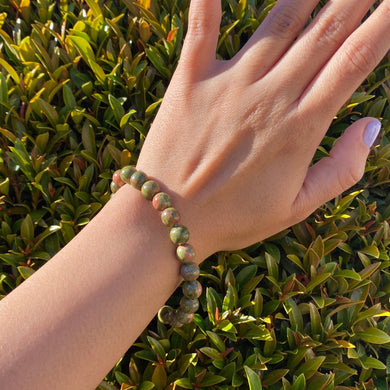 Unakite Stretch Bracelet for Growth & Rejuvenation