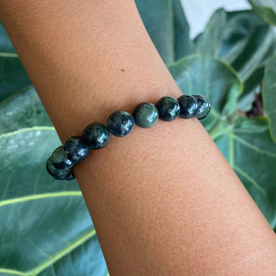 Kambaba Jasper Crystal Bead Bracelet for tranquility and peace