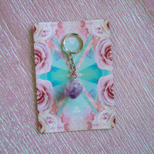 Load image into Gallery viewer, Raw Purple Amethyst Crystal Keychain, for Spiritual Protection