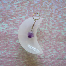 Load image into Gallery viewer, Raw Purple Amethyst Crystal Keychain, for Spiritual Protection
