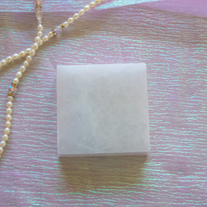 Polished White Selenite Charging Plates, for Cleansing & Charging