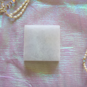 Polished White Selenite Charging Plates, for Cleansing & Charging